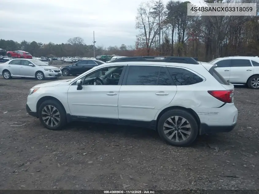 4S4BSANCXG3318059 2016 Subaru Outback 2.5I Limited