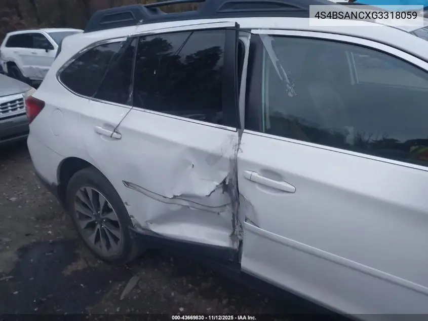 4S4BSANCXG3318059 2016 Subaru Outback 2.5I Limited