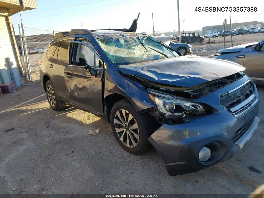 4S4BSBNC7G3357388 2016 Subaru Outback 2.5I Limited