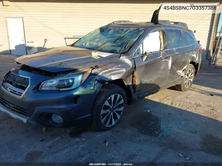 4S4BSBNC7G3357388 2016 Subaru Outback 2.5I Limited