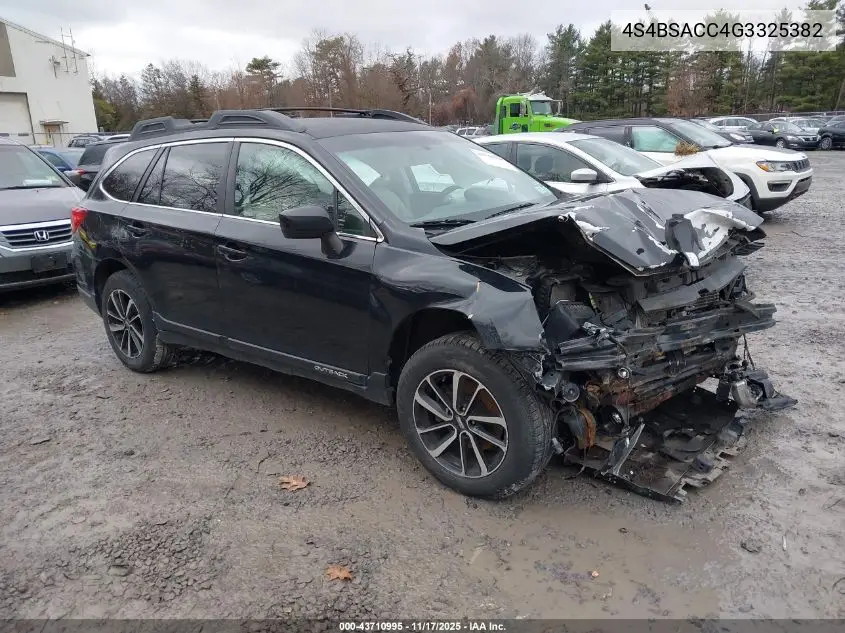 4S4BSACC4G3325382 2016 Subaru Outback 2.5I Premium