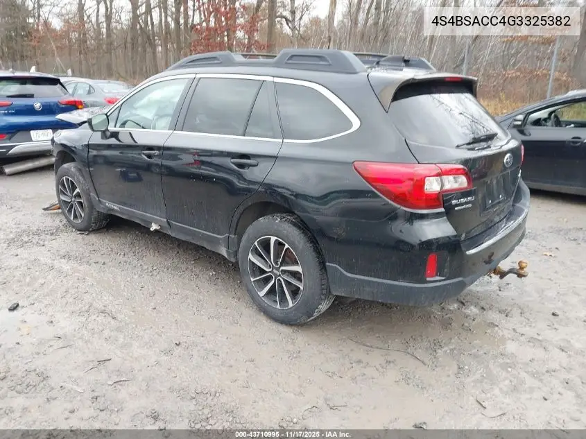 4S4BSACC4G3325382 2016 Subaru Outback 2.5I Premium