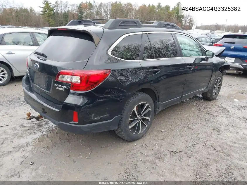4S4BSACC4G3325382 2016 Subaru Outback 2.5I Premium
