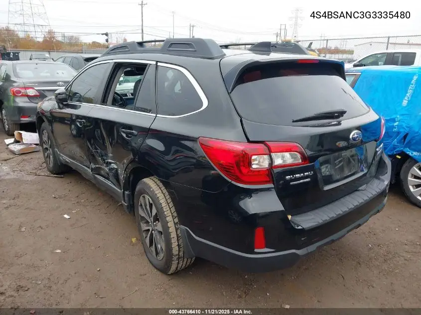 4S4BSANC3G3335480 2016 Subaru Outback 2.5I Limited