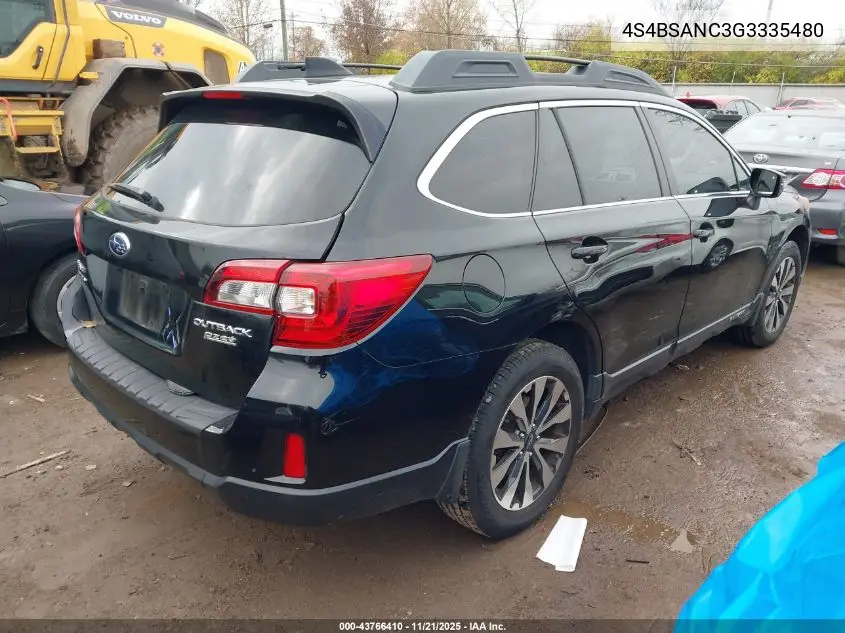 4S4BSANC3G3335480 2016 Subaru Outback 2.5I Limited