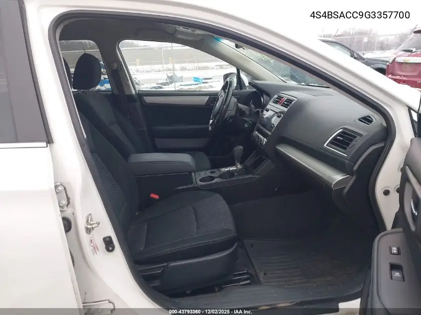 4S4BSACC9G3357700 2016 Subaru Outback 2.5I Premium
