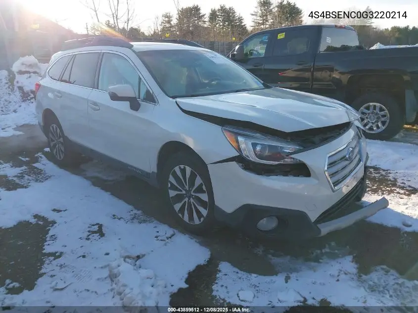 4S4BSENC0G3220214 2016 Subaru Outback 3.6R Limited