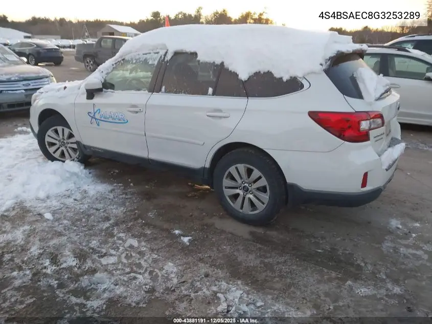 4S4BSAEC8G3253289 2016 Subaru Outback 2.5I Premium