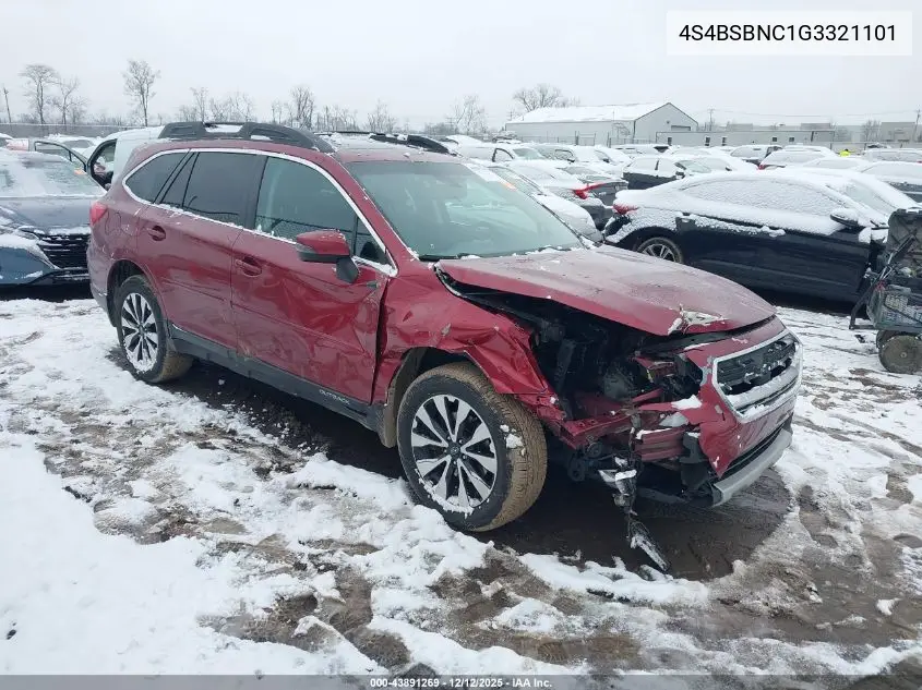 4S4BSBNC1G3321101 2016 Subaru Outback 2.5I Limited