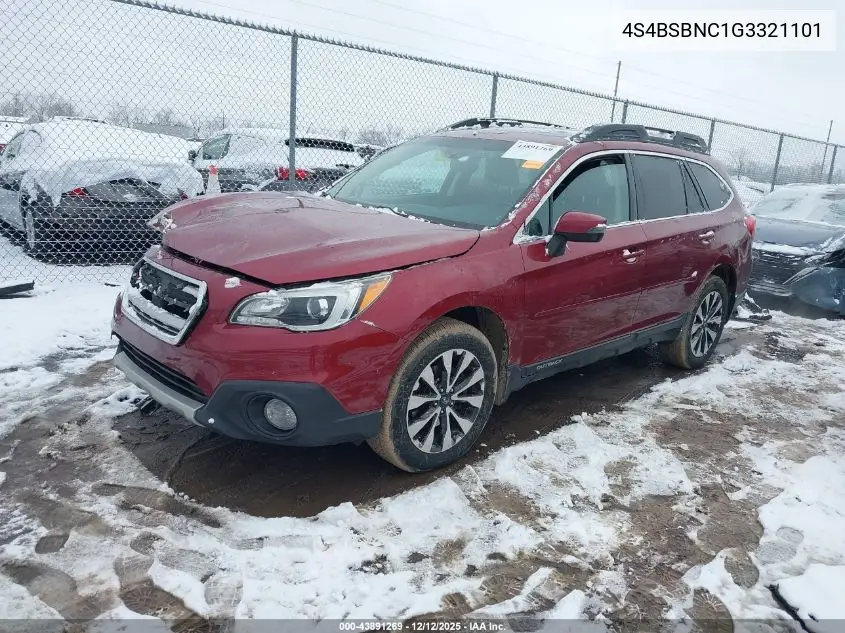 4S4BSBNC1G3321101 2016 Subaru Outback 2.5I Limited