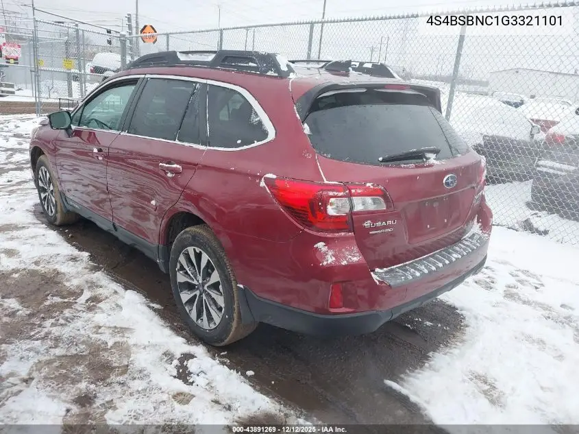 4S4BSBNC1G3321101 2016 Subaru Outback 2.5I Limited