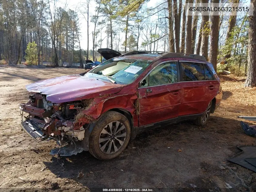 4S4BSALC6G3215515 2016 Subaru Outback 2.5I Limited