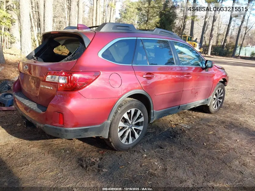 4S4BSALC6G3215515 2016 Subaru Outback 2.5I Limited