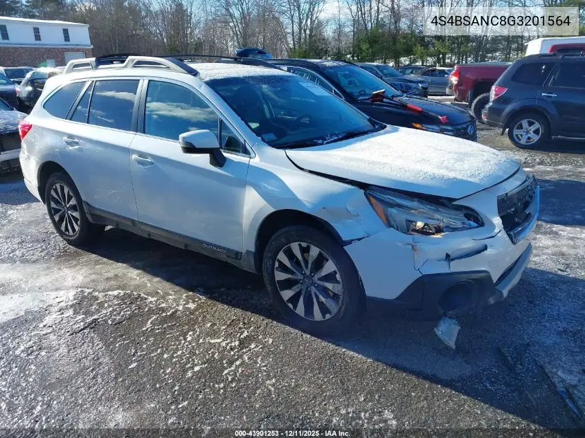 4S4BSANC8G3201564 2016 Subaru Outback 2.5I Limited