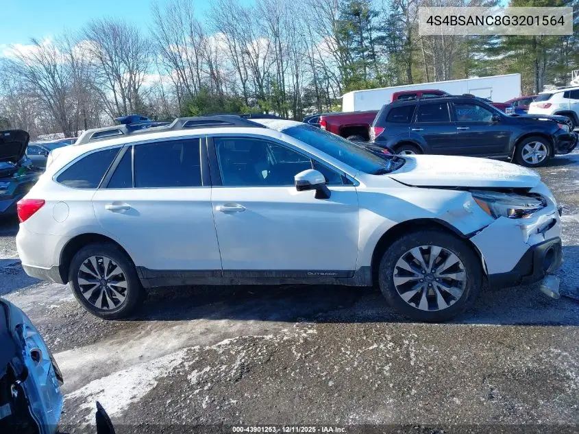 4S4BSANC8G3201564 2016 Subaru Outback 2.5I Limited