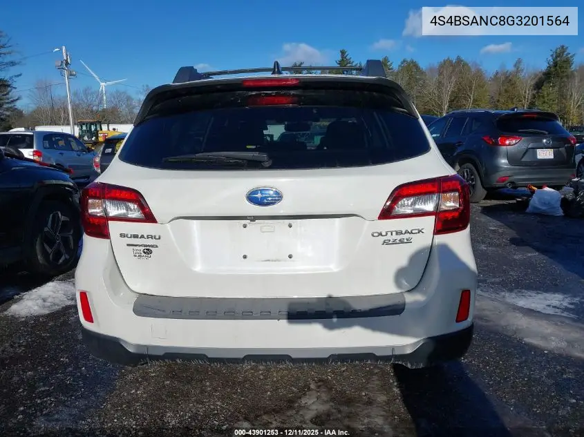 4S4BSANC8G3201564 2016 Subaru Outback 2.5I Limited