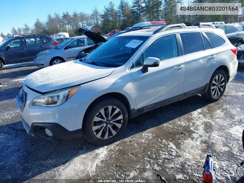 4S4BSANC8G3201564 2016 Subaru Outback 2.5I Limited