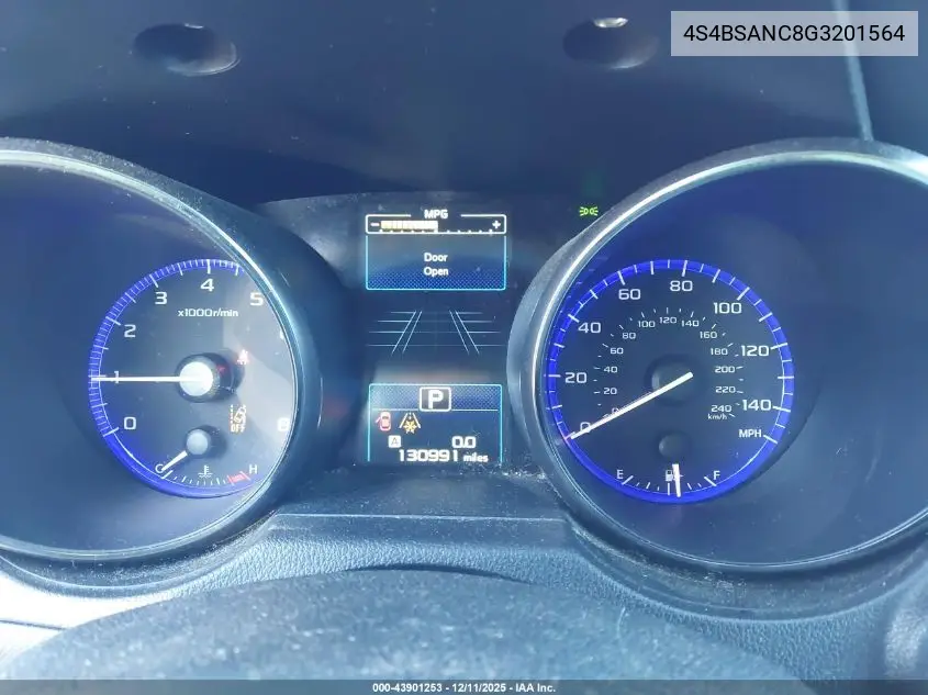 4S4BSANC8G3201564 2016 Subaru Outback 2.5I Limited