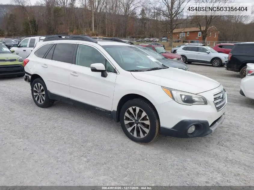 4S4BSENC5G3356404 2016 Subaru Outback 3.6R Limited