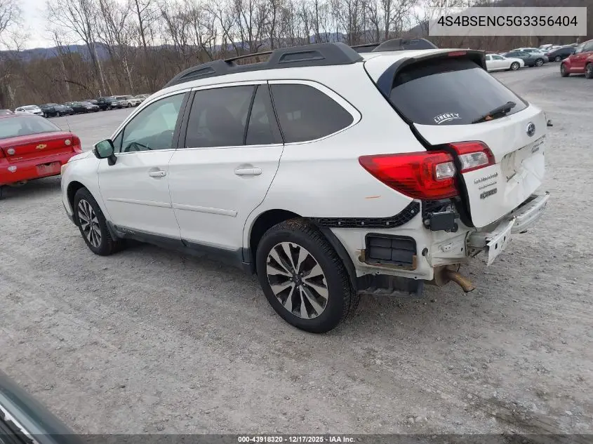 4S4BSENC5G3356404 2016 Subaru Outback 3.6R Limited