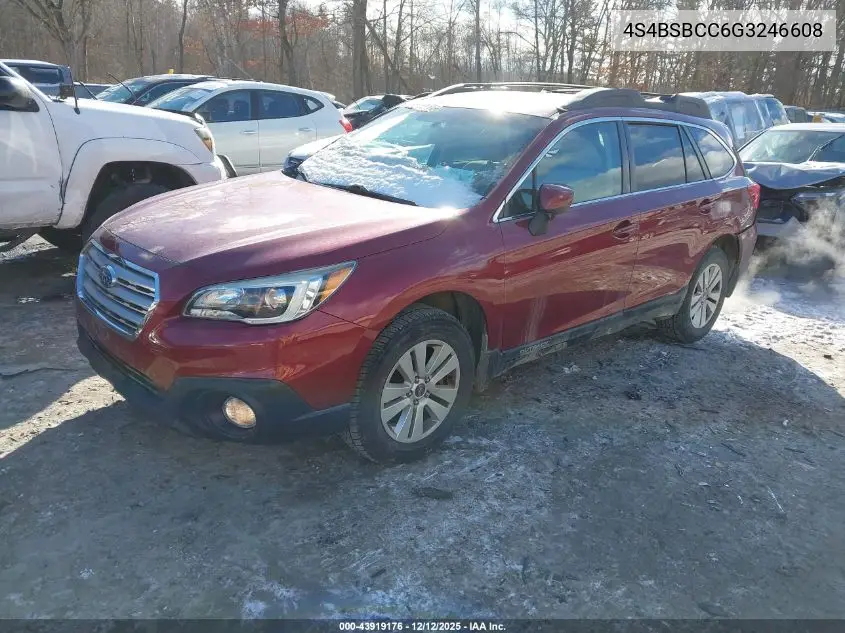 4S4BSBCC6G3246608 2016 Subaru Outback 2.5I Premium