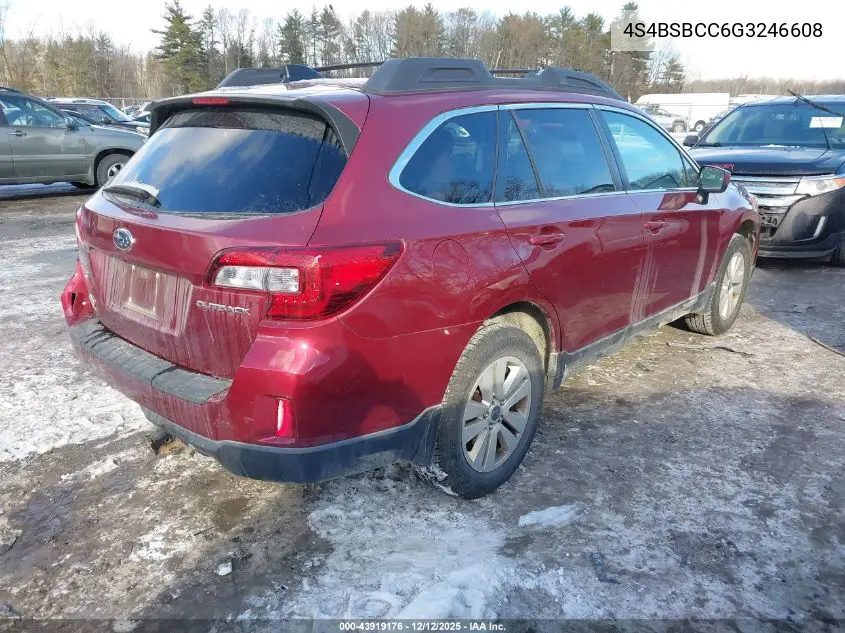 4S4BSBCC6G3246608 2016 Subaru Outback 2.5I Premium