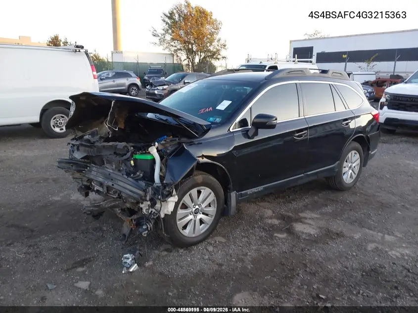 4S4BSAFC4G3215363 2016 Subaru Outback 2.5I Premium