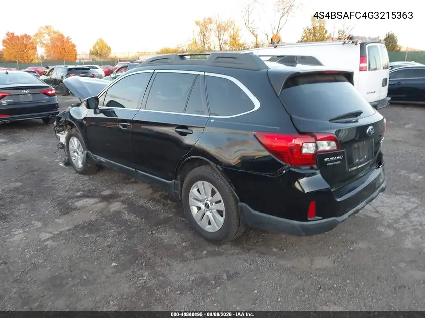 4S4BSAFC4G3215363 2016 Subaru Outback 2.5I Premium