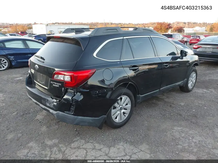4S4BSAFC4G3215363 2016 Subaru Outback 2.5I Premium