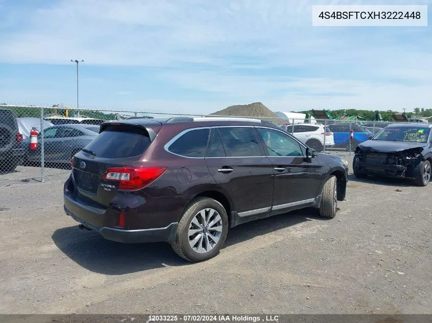 2017 Subaru Outback VIN: 4S4BSFTCXH3222448 Lot: 12033225