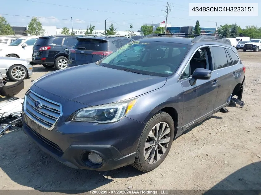 2017 Subaru Outback 2.5I Limited VIN: 4S4BSCNC4H3233151 Lot: 12050299