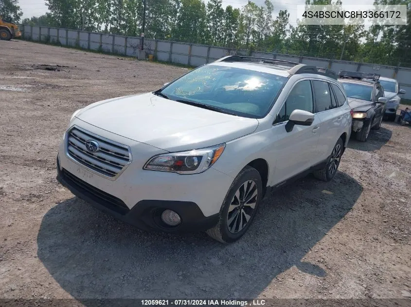 2017 Subaru Outback 2.5I Limited VIN: 4S4BSCNC8H3366172 Lot: 12059621