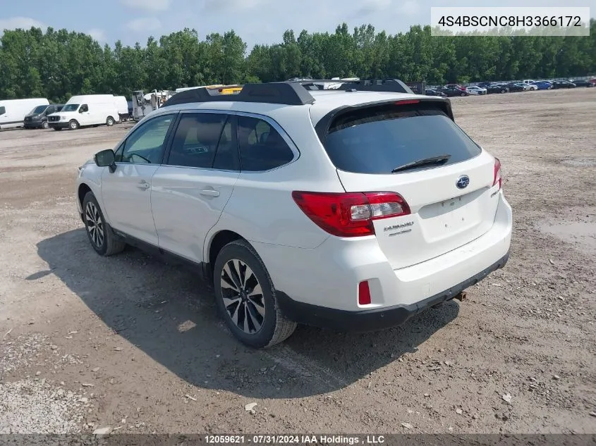 4S4BSCNC8H3366172 2017 Subaru Outback 2.5I Limited