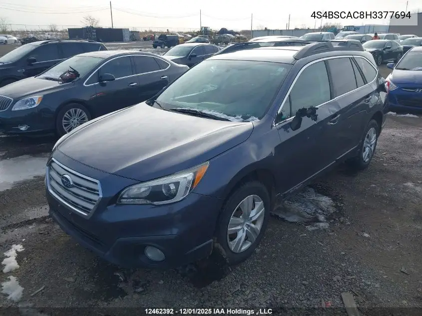 4S4BSCAC8H3377694 2017 Subaru Outback 2.5I