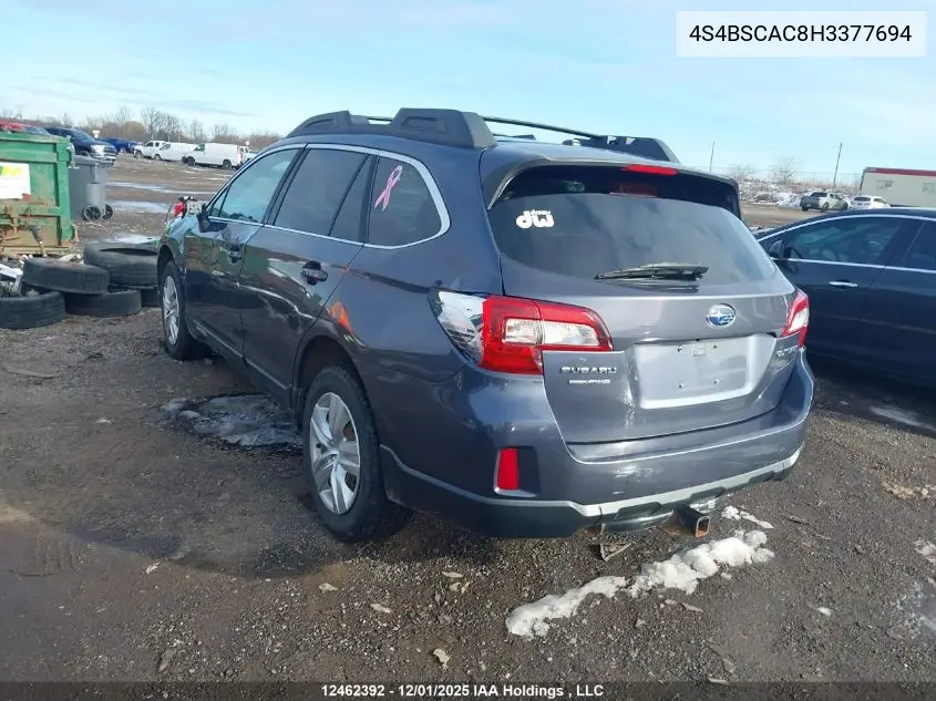4S4BSCAC8H3377694 2017 Subaru Outback 2.5I