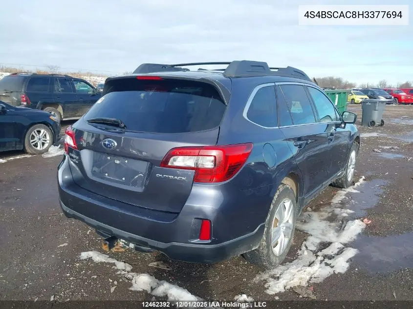 4S4BSCAC8H3377694 2017 Subaru Outback 2.5I
