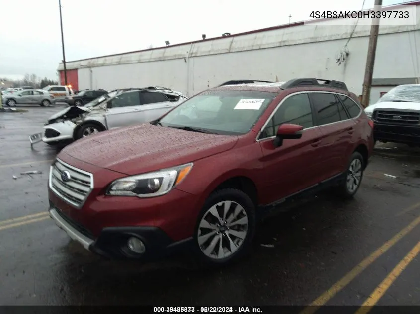 4S4BSAKC0H3397733 2017 Subaru Outback 2.5I Limited