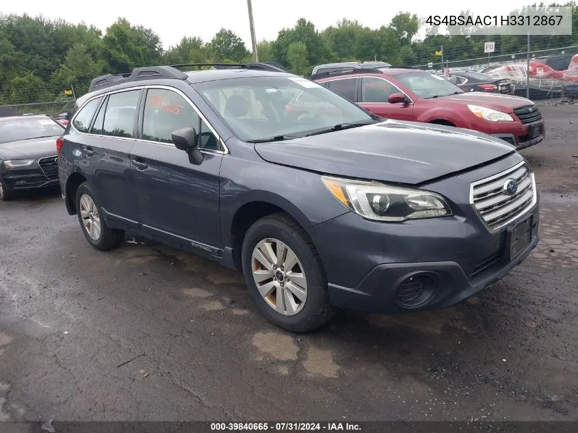 2017 Subaru Outback 2.5I VIN: 4S4BSAAC1H3312867 Lot: 39840665