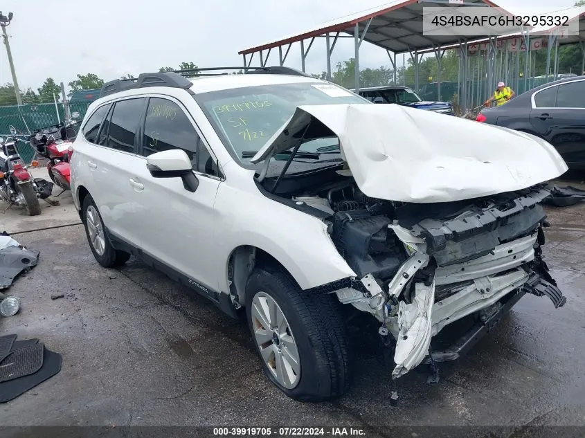 2017 Subaru Outback 2.5I Premium VIN: 4S4BSAFC6H3295332 Lot: 39919705