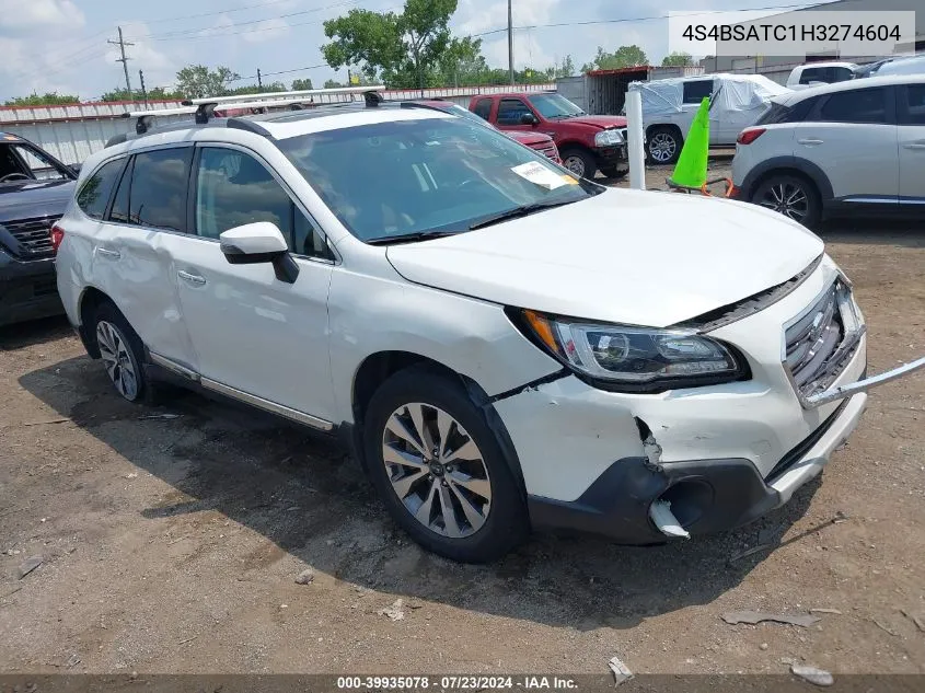 2017 Subaru Outback 2.5I Touring VIN: 4S4BSATC1H3274604 Lot: 39935078