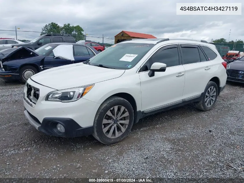 2017 Subaru Outback 2.5I Touring VIN: 4S4BSATC4H3427119 Lot: 39950419