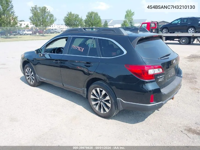 4S4BSANC7H3210130 2017 Subaru Outback 2.5I Limited