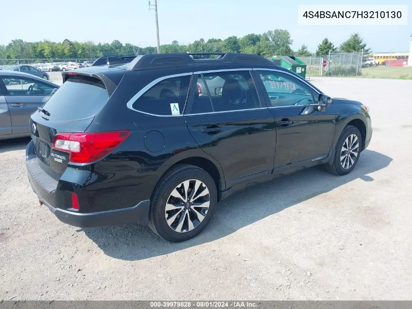 2017 Subaru Outback 2.5I Limited VIN: 4S4BSANC7H3210130 Lot: 39979828