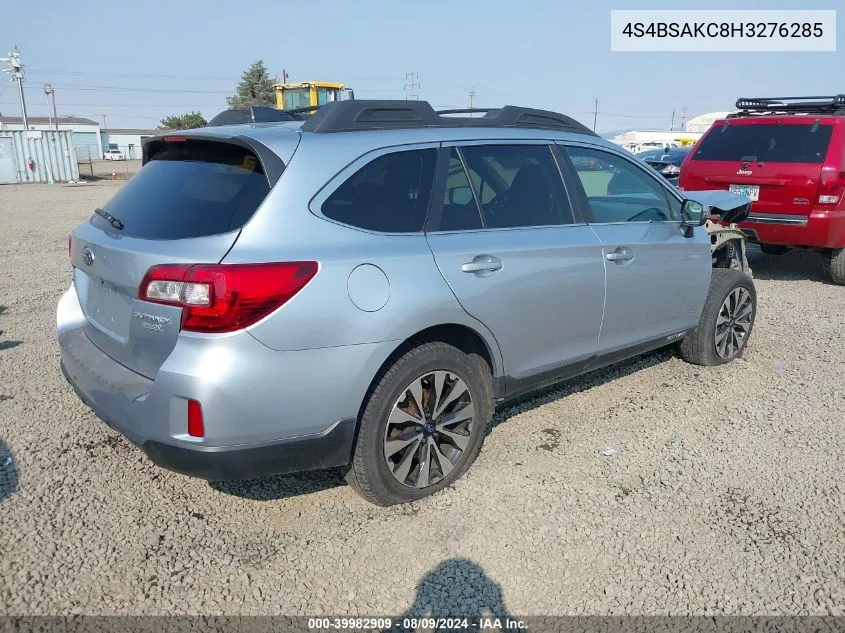 2017 Subaru Outback 2.5I Limited VIN: 4S4BSAKC8H3276285 Lot: 39982909