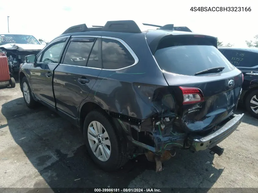 4S4BSACC8H3323166 2017 Subaru Outback 2.5I Premium