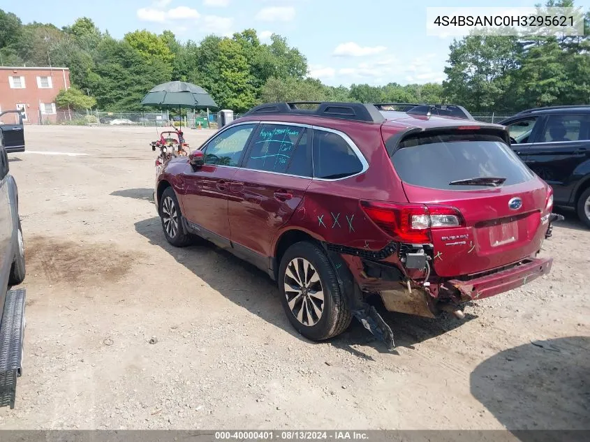 2017 Subaru Outback 2.5I Limited VIN: 4S4BSANC0H3295621 Lot: 40000401