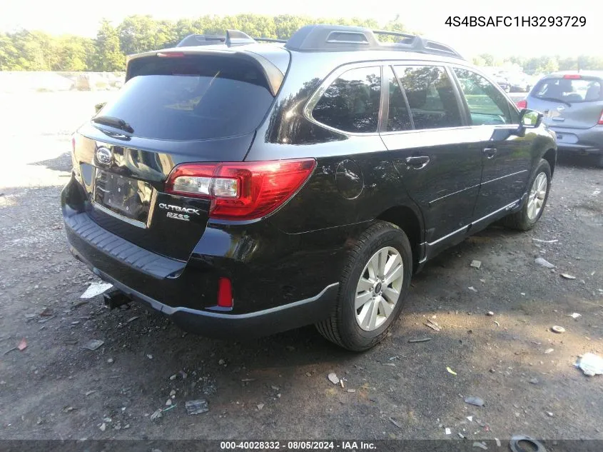 2017 Subaru Outback 2.5I Premium VIN: 4S4BSAFC1H3293729 Lot: 40028332