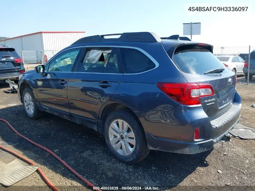 2017 Subaru Outback 2.5I Premium VIN: 4S4BSAFC9H3336097 Lot: 40033839