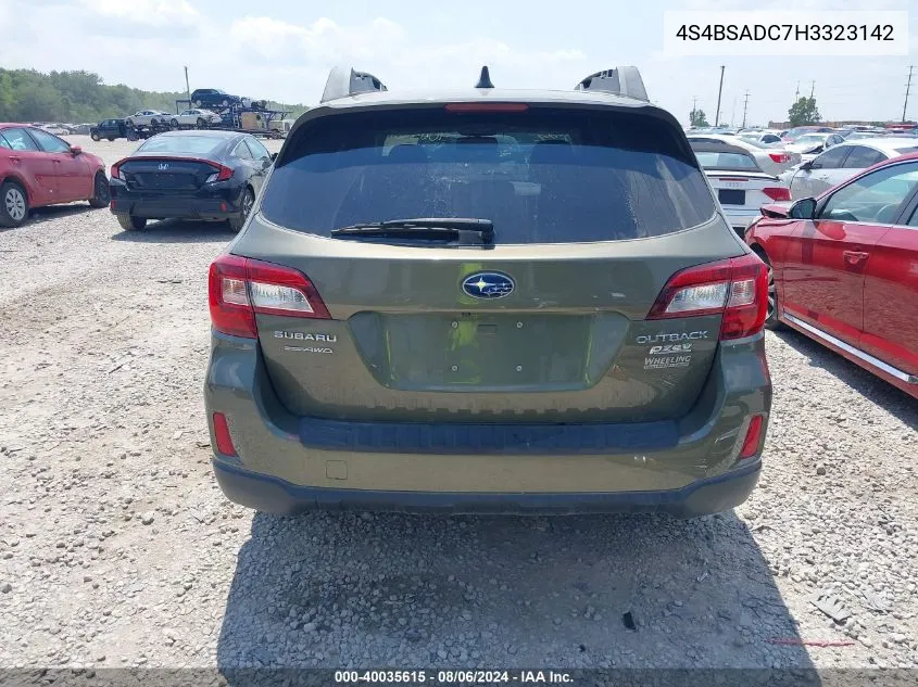 4S4BSADC7H3323142 2017 Subaru Outback 2.5I Premium