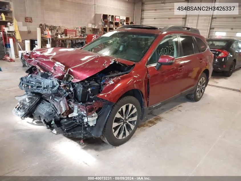 4S4BSANC2H3426337 2017 Subaru Outback 2.5I Limited